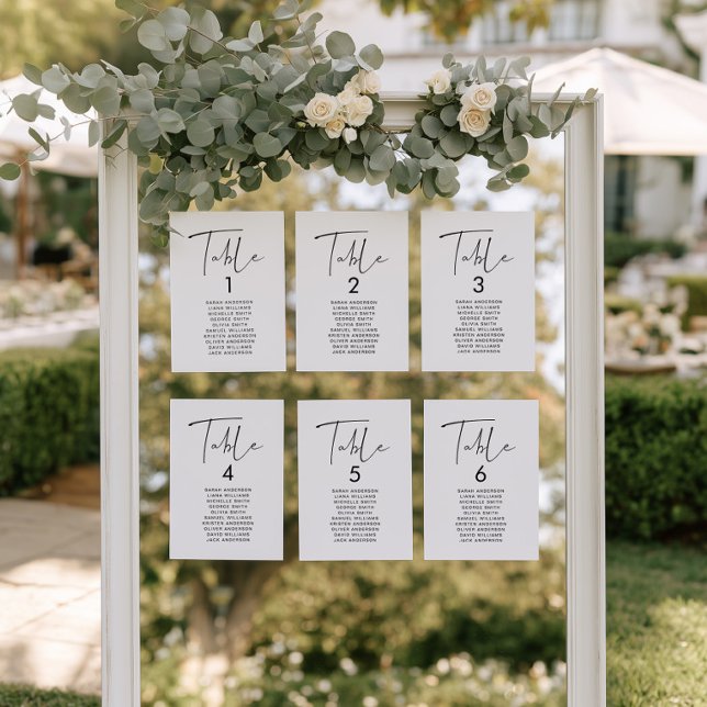 Modern Minimalist Wedding Seating Chart Card (Modern minimalist wedding seating chart cards )