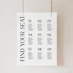 Modern Minimalist Wedding Seating Chart Poster