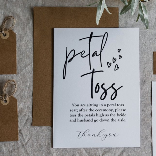 Modern Minimalist Wedding Send Off Petal Toss card (Creator Uploaded)