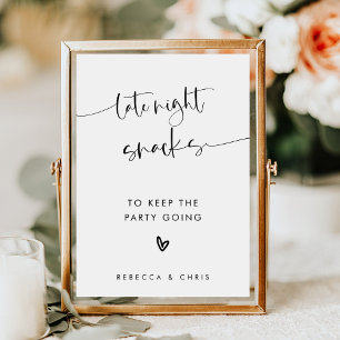 Modern Minimalist Wedding Snack Station Sign
