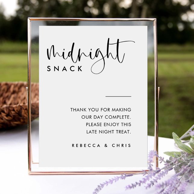 Modern Minimalist Wedding Snack Station Sign (Creator Uploaded)