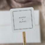 Modern Minimalist Wedding Stickers / AVERY Suite<br><div class="desc">A refined black and white wedding sticker from the Avery Suite,  featuring a thin double-line border,  and clean sans serif typography. Ideal for modern,  minimalist weddings.

Personalise the label with the names of the couple.</div>