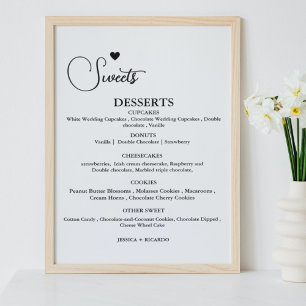 Modern Minimalist wedding sweet dessert bar sign