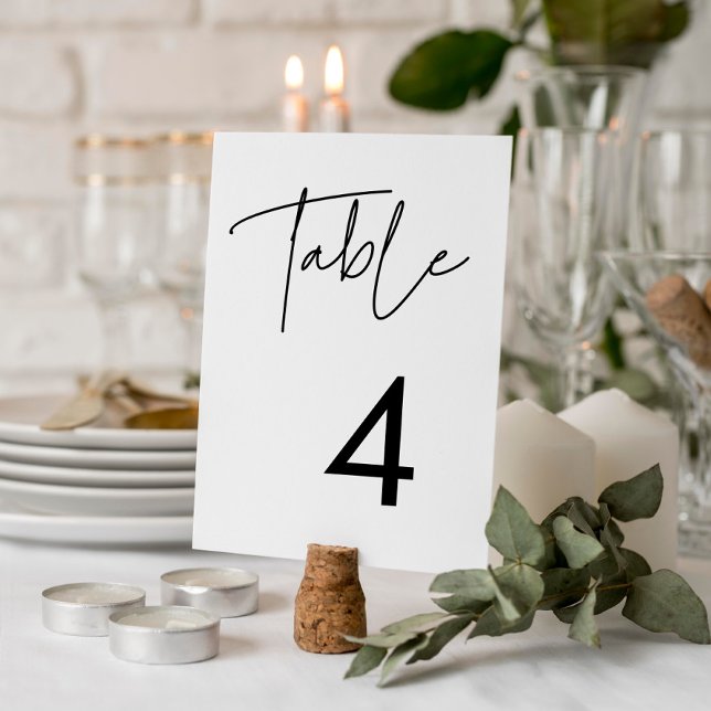 Modern minimalist wedding table number (Creator Uploaded)