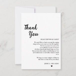 Modern Minimalist wedding table Thank You Card