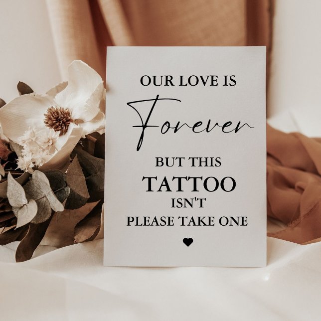 Modern Minimalist  Wedding Tattoo Party Sign (Creator Uploaded)