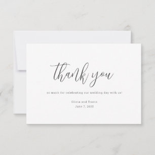 Modern Minimalist Wedding Thank You Card
