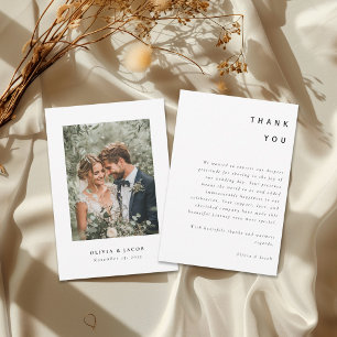 Modern Minimalist Wedding Thank You Card