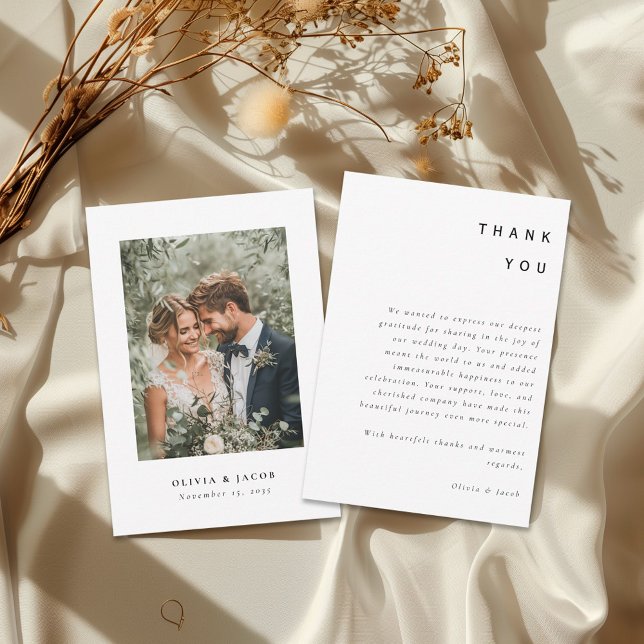 Modern Minimalist Wedding Thank You Card (Creator Uploaded)