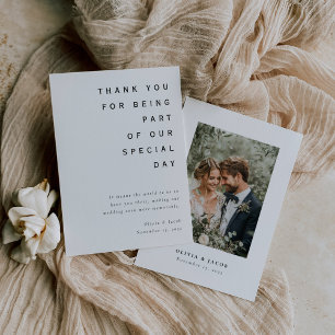 Modern Minimalist Wedding Thank You Card