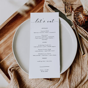 Modern Minimalist Wedding Thank You Note + Menu