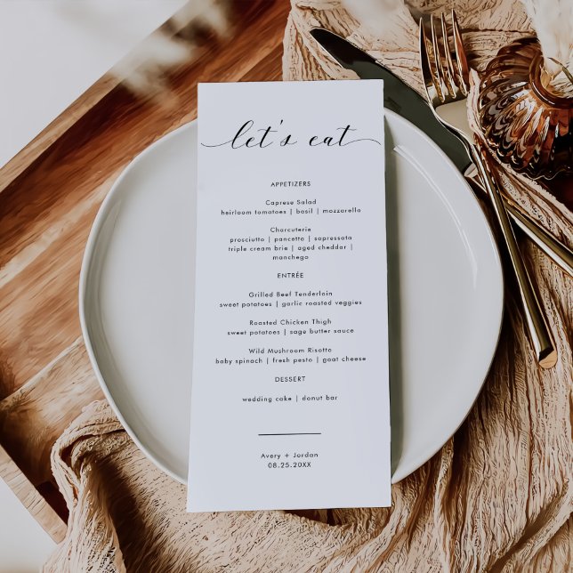 Modern Minimalist Wedding Thank You Note + Menu (Creator Uploaded)