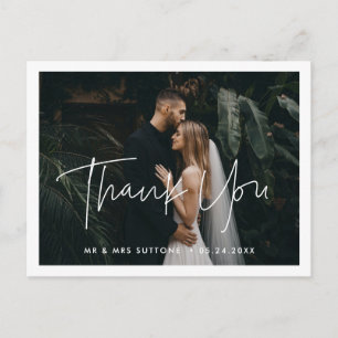Modern Minimalist wedding Thank you photo Postcard