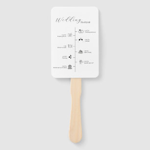 Modern Minimalist Wedding Timeline details Card Hand Fan