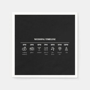 Modern Minimalist Wedding Timeline Details Napkin