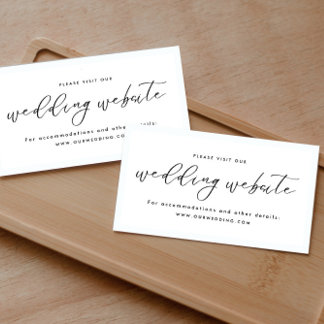Modern Minimalist Wedding Website Enclosure Card