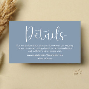 Modern Minimalist Wedding Website RSVP Details Enclosure Card