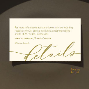 Modern Minimalist Wedding Website RSVP Details Enclosure Card