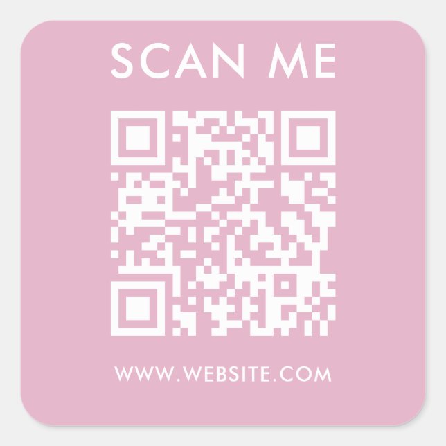 Modern Minimalist Wedding Website Scan me qr code Square Sticker (Front)