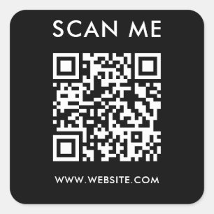 Modern Minimalist Wedding Website Scan me qr code Square Sticker