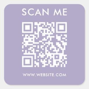 Modern Minimalist Wedding Website Scan me qr code Square Sticker