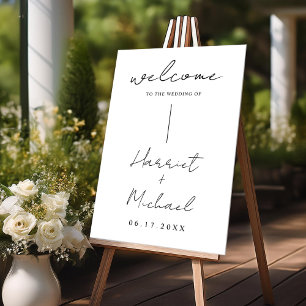Modern Minimalist Wedding Welcome Acrylic Sign