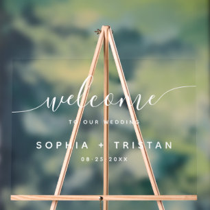 Modern Minimalist Wedding Welcome Acrylic Sign