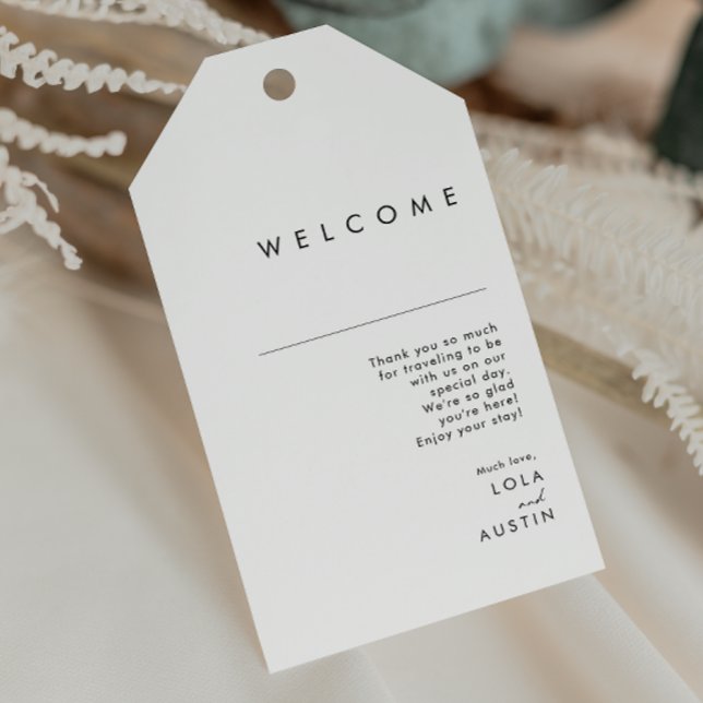 Modern Minimalist Wedding Welcome Gift Tags (Creator Uploaded)
