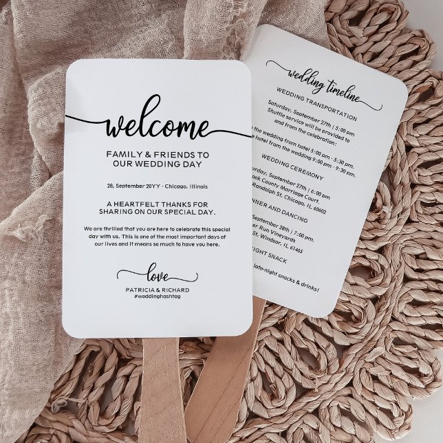 Modern Minimalist Wedding Welcome Letter Hand Fan (Creator Uploaded)