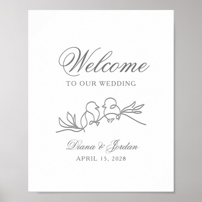 Modern Minimalist Wedding Welcome Poster (Front)