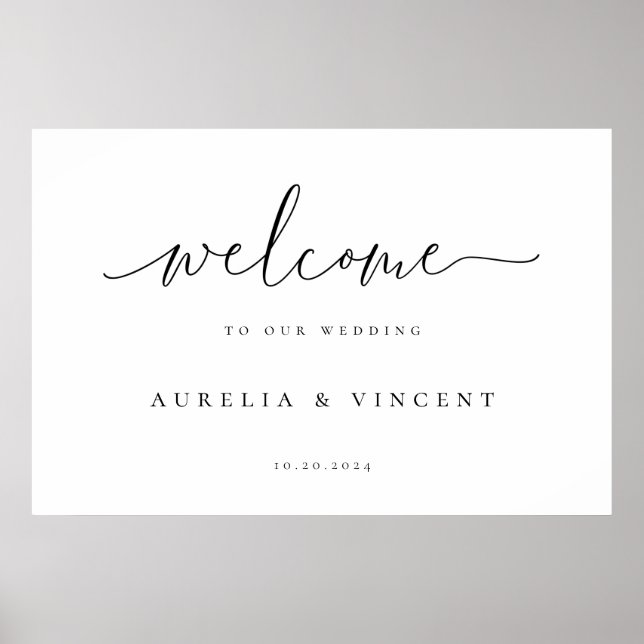 Modern Minimalist Wedding Welcome Poster (Front)