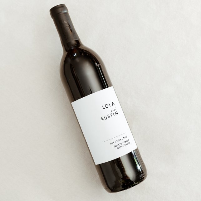 Modern Minimalist Wedding Wine Label (Creator Uploaded)