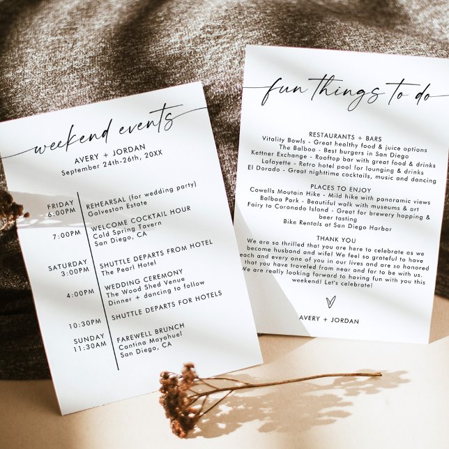 Modern Minimalist Welcome Letter Events Card (Creator Uploaded)
