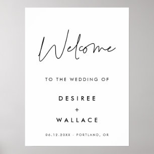 Modern Minimalist Welcome to our wedding Poster
