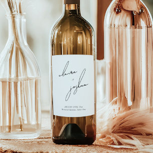 Modern Minimalist & Whimsical Double Sided Wine Label