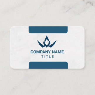 Modern Minimalist White and Navy Blue Graphics Business Card