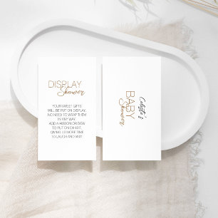 Modern Minimalist White Baby Shower Display Shower Enclosure Card