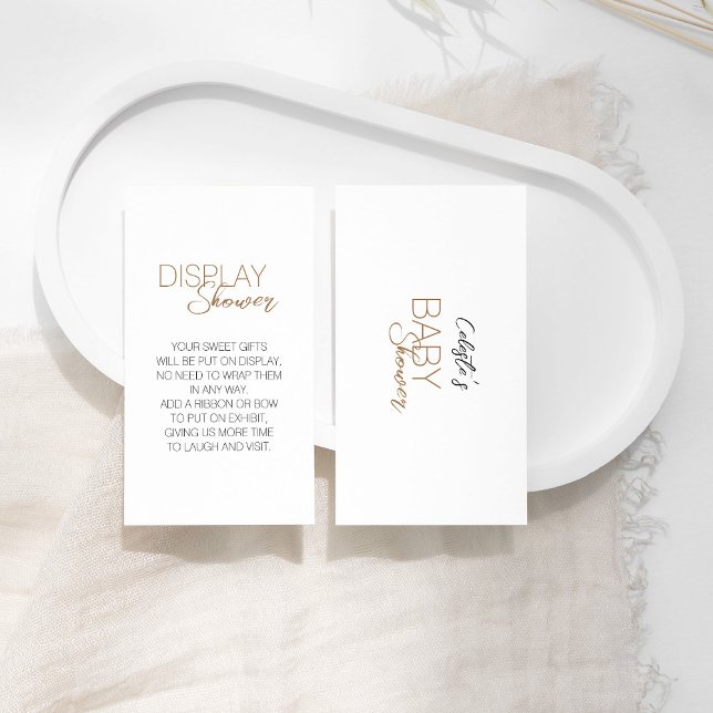 Modern Minimalist White Baby Shower Display Shower Enclosure Card (Creator Uploaded)