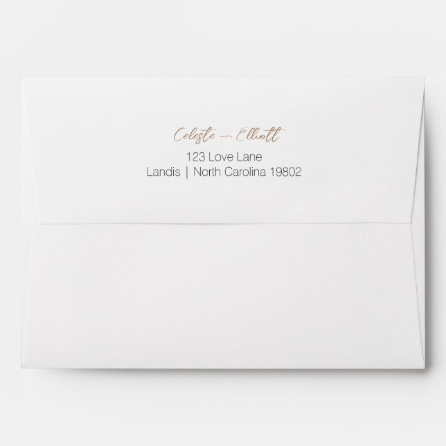 Modern Minimalist White Baby Shower Return Address Envelope (Back (Top Flap))