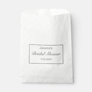 Modern Minimalist White Black Bridal Shower Favour Bags