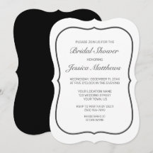 Modern Minimalist White Black Bridal Shower