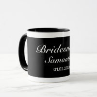 Modern Minimalist White Black Bridesmaid Wedding