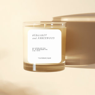 Modern minimalist white black candle label