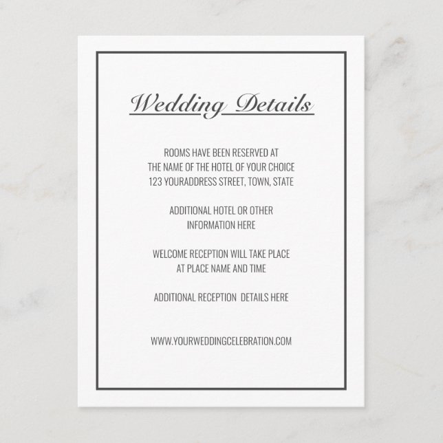 Modern Minimalist White Black Enclosure Card (Front)
