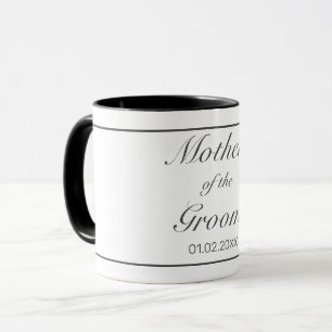 Modern Minimalist White Black Parent Wedding Mug