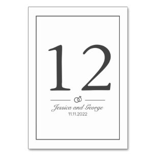 Modern Minimalist White Black Table Number