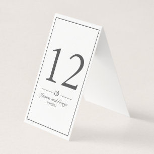 Modern Minimalist White Black Table Number Card