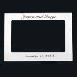 Modern Minimalist White Black Wedding Magnetic Frame<br><div class="desc">Wedding photo frame. Stylish modern minimal black white design.
More items are available in this style in our store. You can edit the design further,  change background colour,  fonts and add extra text by clicking "customise further" link.</div>