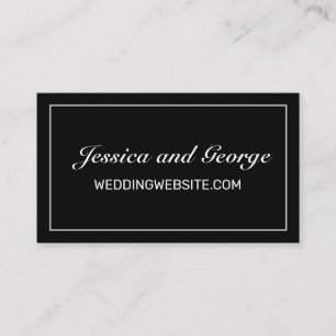 Modern Minimalist White Black Wedding Website Card
