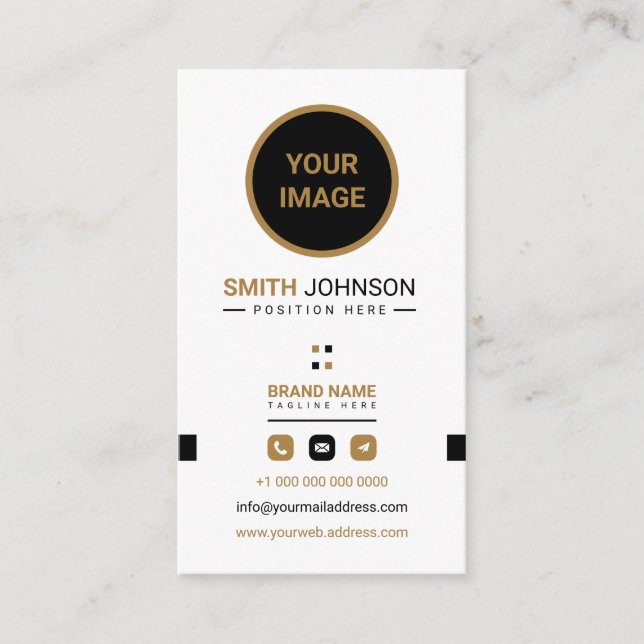 Modern Minimalist White Business ID Card Template (Front)
